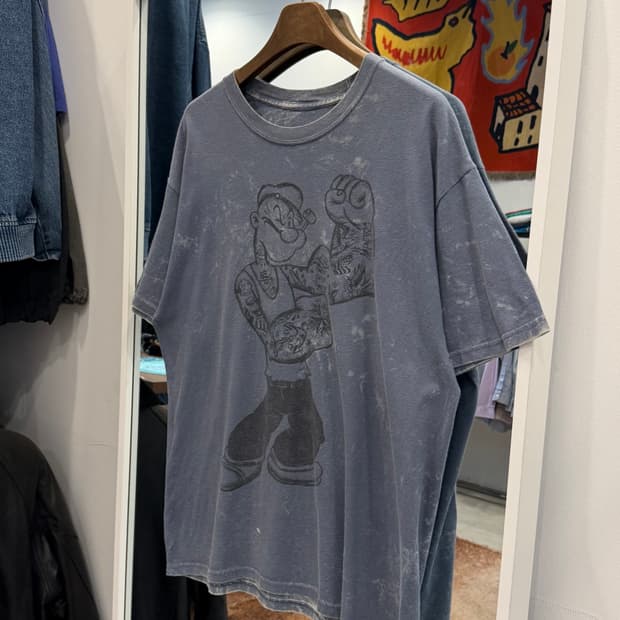 Popeye 뽀빠이 타이다이 카툰 반팔 티셔츠