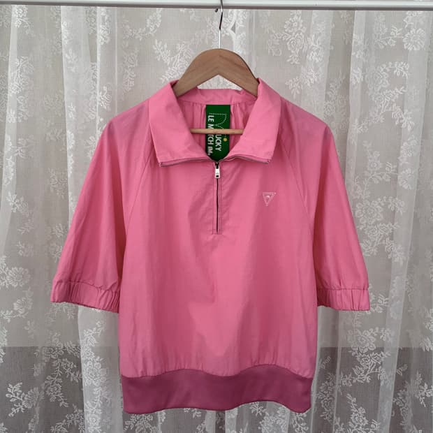 M) 럭키마르쉐 골프 아노락 반팔 핑크