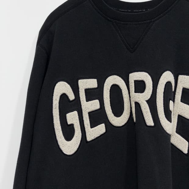 앤더슨벨 코튼 크루넥 빅로고 올드스쿨 맨투맨 / 블랙 S