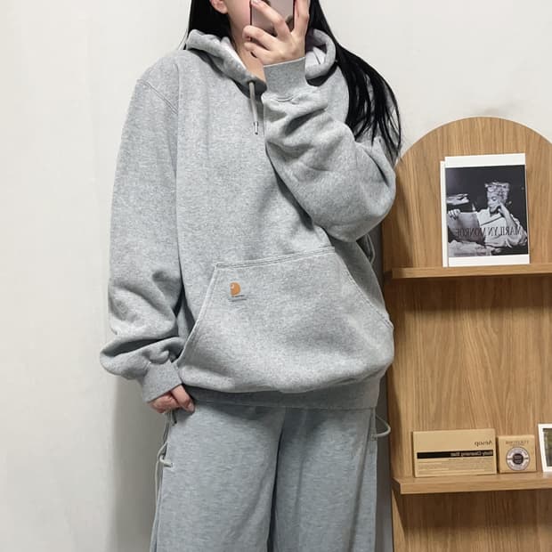 [정품] 칼하트 그레이 오리지널핏 기모 후드티 [ M ]