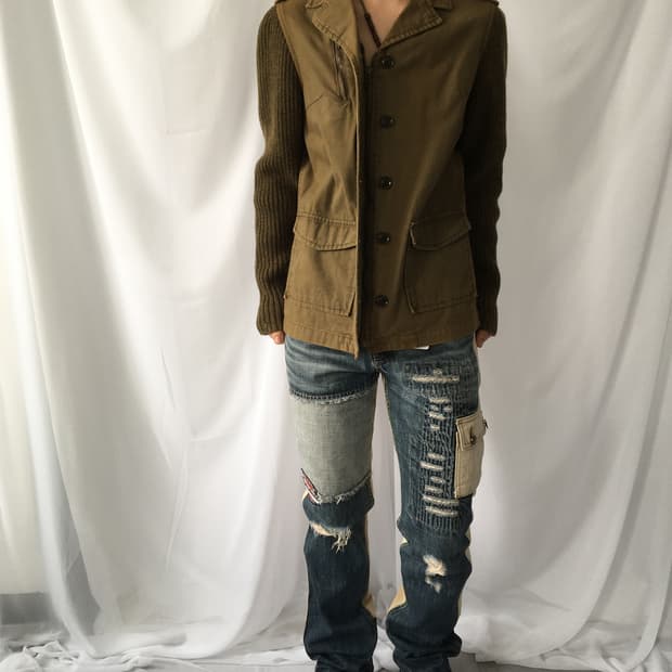 Knitted layered jacket