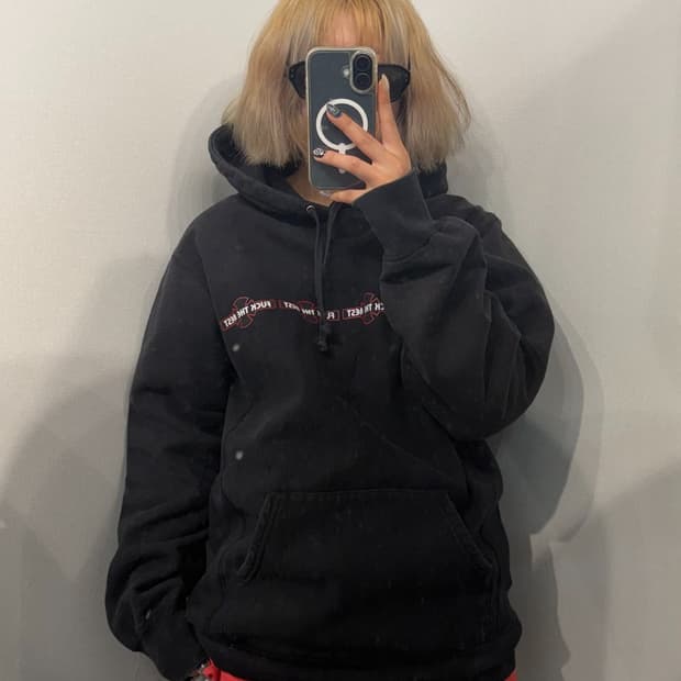L 슈프림 15fw 인디펜던트 후드티 블랙