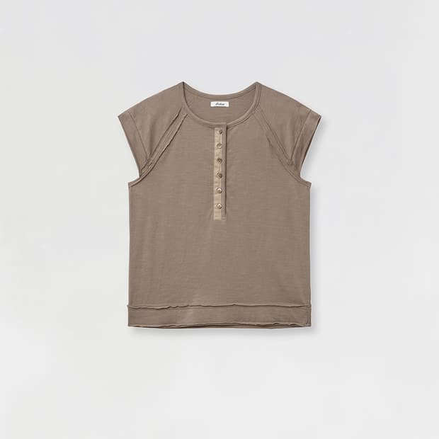 에르치바 Toto Henley Neck T-shirts Mud Brown