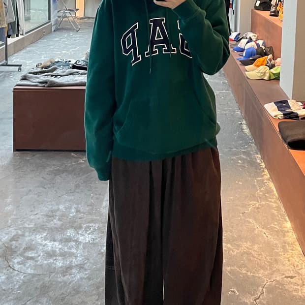 갭 빅로고 그린 후드티 H926