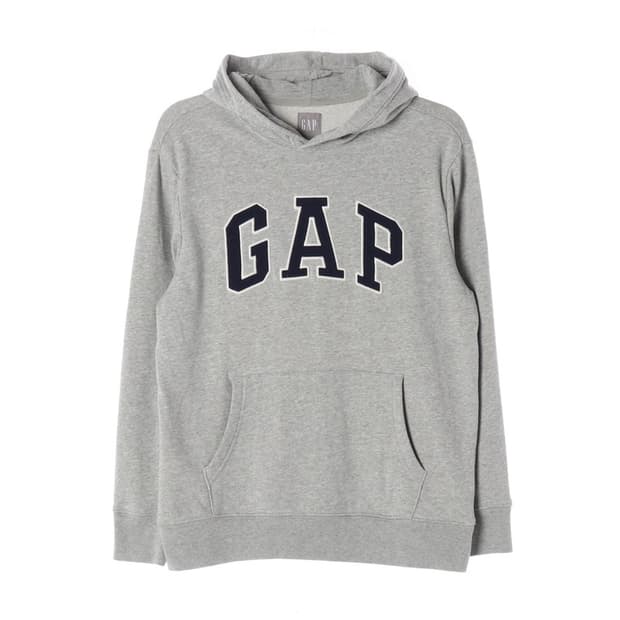 GAP 네이비 아치 로고 그레이 후드티 S