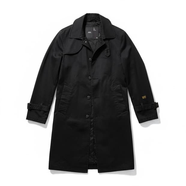 G-Star 빈티지 블랙 트렌치 코트