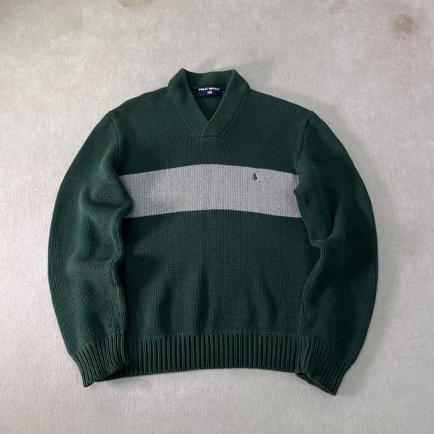 100 폴로랄프로렌 스포츠 브이넥 코튼 니트