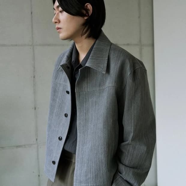 미나브 버티컬 스트리킹 크롭 자켓 XL 클라우드버스트