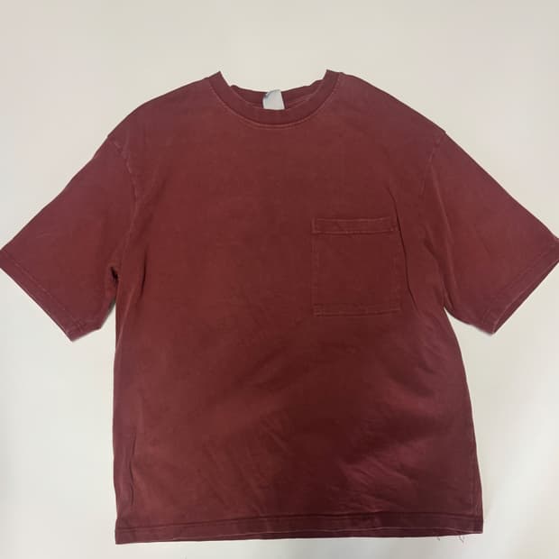 자라 ZARA 원 포켓 오버핏 미니멀 반팔 티셔츠 브라운