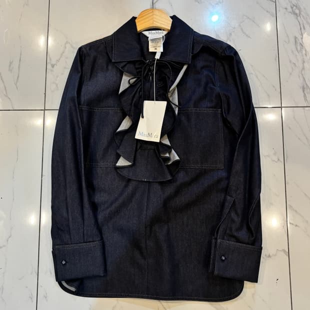 [새상품] 막스마라 프릴 데님셔츠 아일렛셔츠 max Mara 