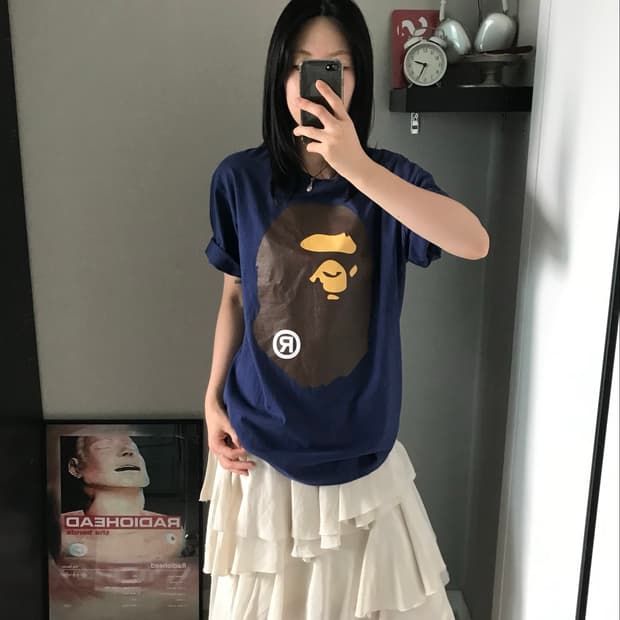 베이프 빅 에이프 헤드 티셔츠 네이비
