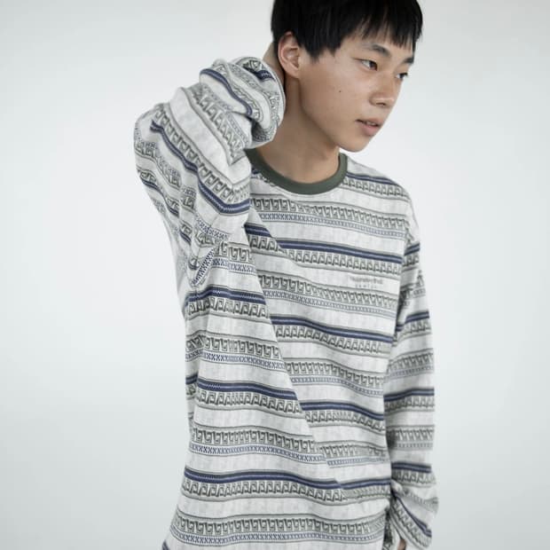 디스이즈네버댓) Pattern Striped L/S Tee IV M