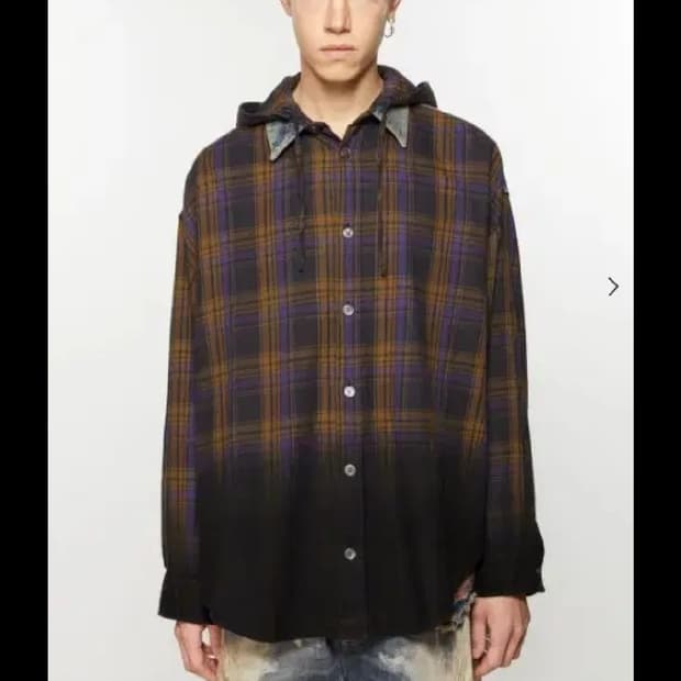 아크네스튜디오 체크 후드셔츠 50사이즈