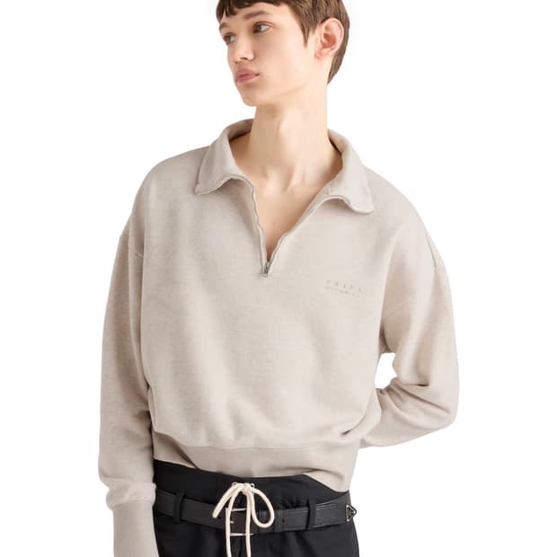 프라다 하이넥 하프집업 맨투맨 아이보리(L)