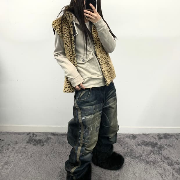 Fubu 레터링 오버핏 데님 