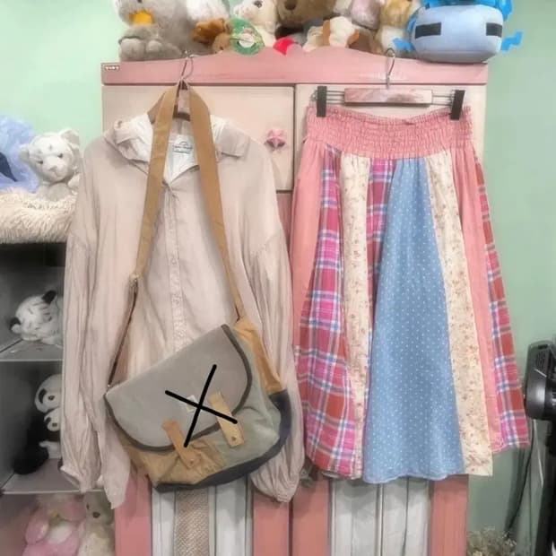 카모메산장 패치스커트 코디세트