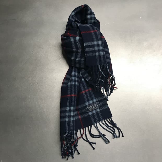 버버리 정품 램스울 머플러 네이비