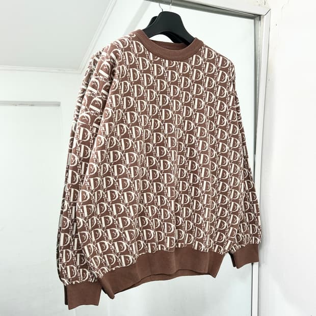 반디더핑크 로고 니트