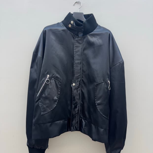 지퍼 디테일 폴리 자켓 XL