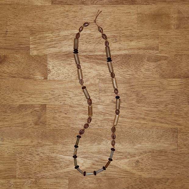 옥 소뿔 씨앗 대나무 가죽 목걸이