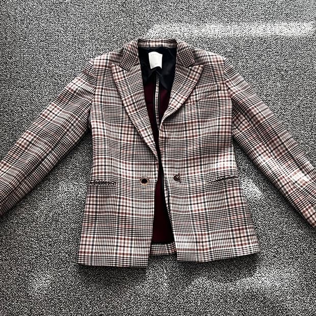 산드로 체크자켓