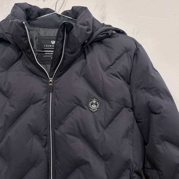 이원재 골프웨어 퀼티드 무광 후드 패딩