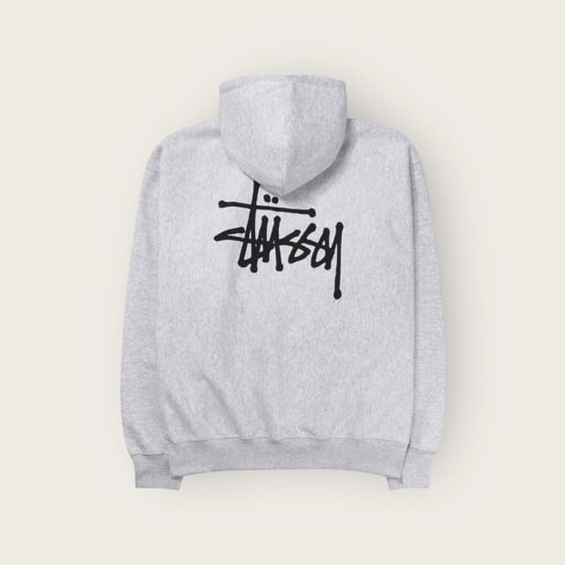 S/ 스투시 베이직 빅로고 기모 후드티