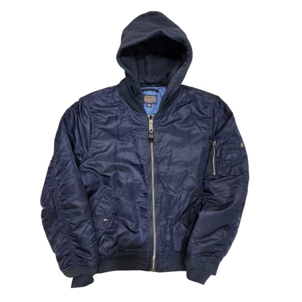 알파인더스트리 MA1 후드 항공점퍼 네이비