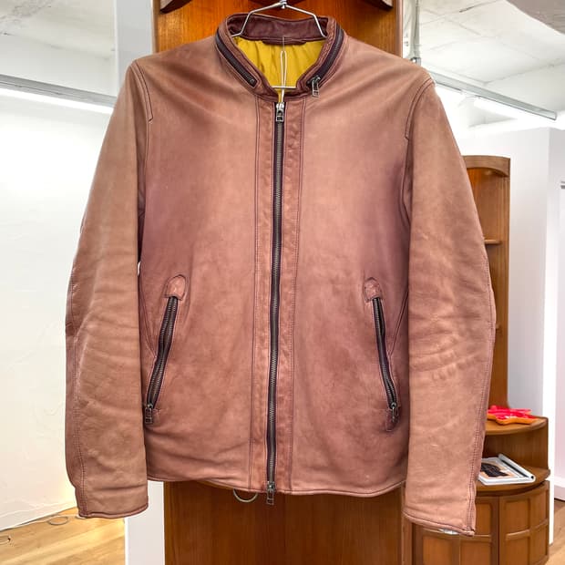 [M] 맨즈멜로즈 핑크 레더 자켓