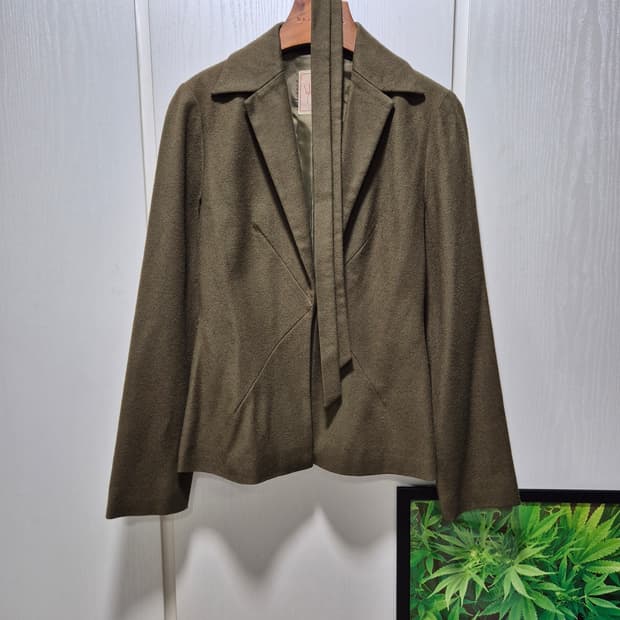 (세일)JPN 카키색 숏 자켓 벨트 스타일