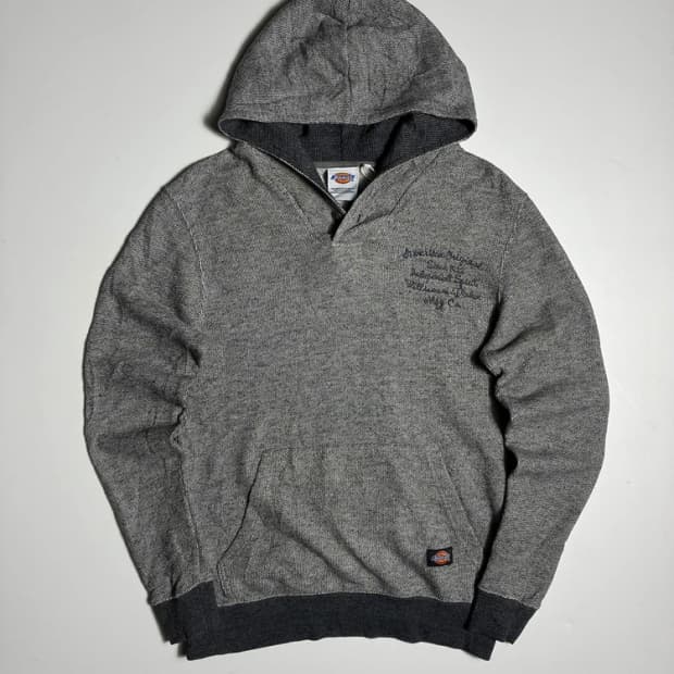 디키즈 Dickies 자수 레터링 버튼 후드티 R1924