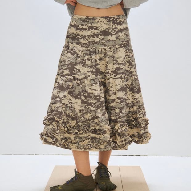 새상품 플리즈프로젝트 MIDDLE FRILL SKIRT
