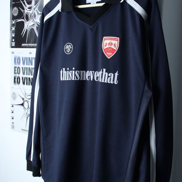 (M-XL) 디스이즈네버댓 긴팔티셔츠 유니폼 블록코어 네이비-H31756