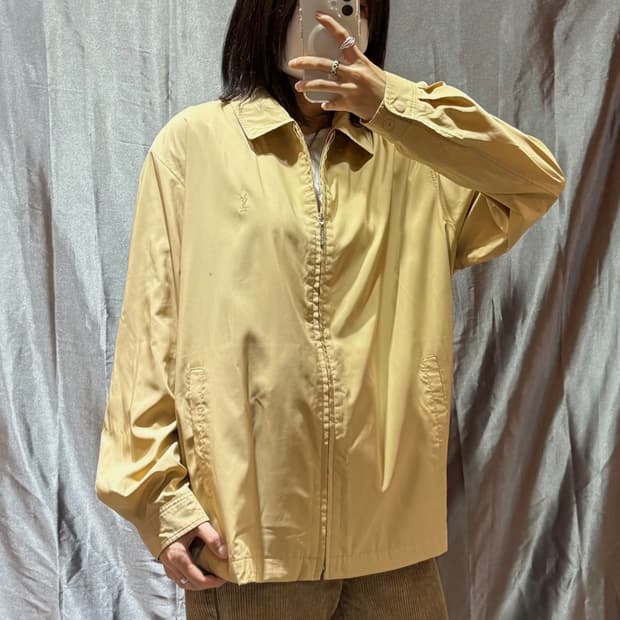 L YSL 입생로랑 심볼로고 옐로우 나일론 자켓