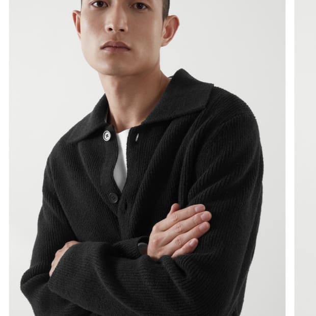 코스cos 부클레 니트 가디건 남성 m