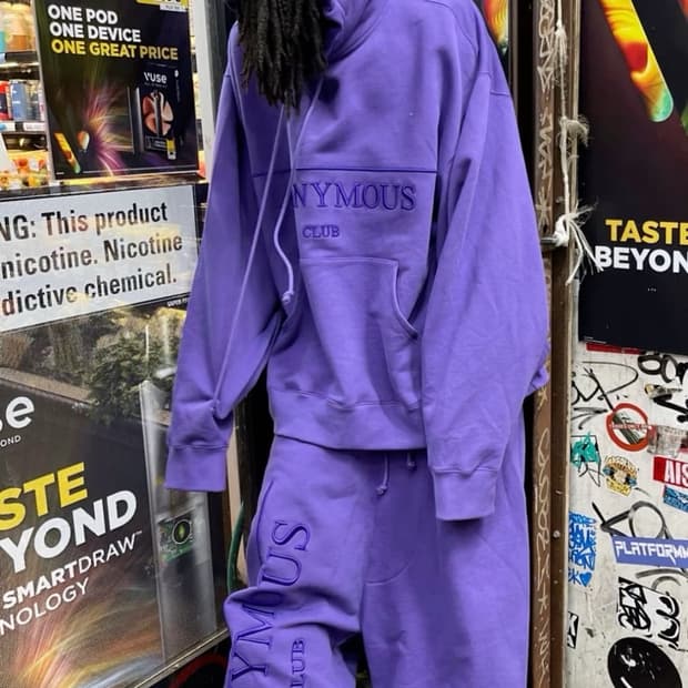 어나니머스 클럽 퍼플 스웻 팬츠 s