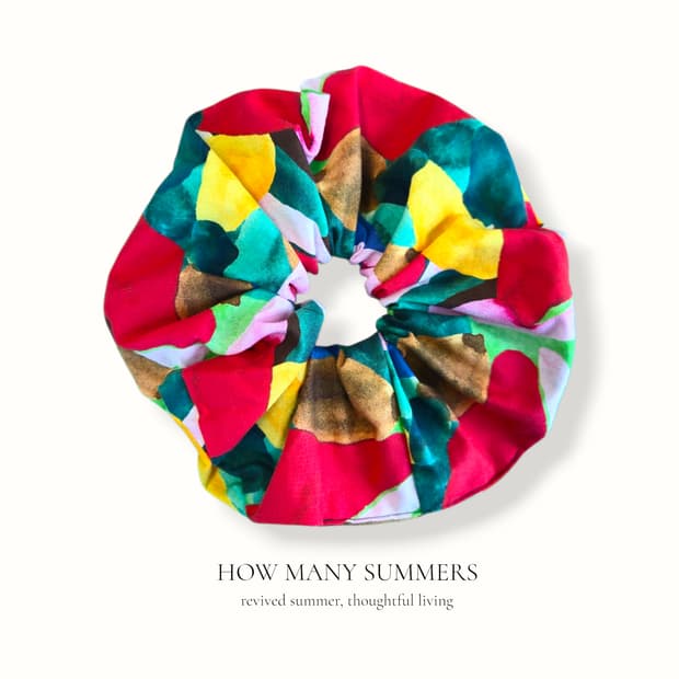 Large 컬러풀 레드 볼륨 헤어끈 hair scrunchie 스크런치