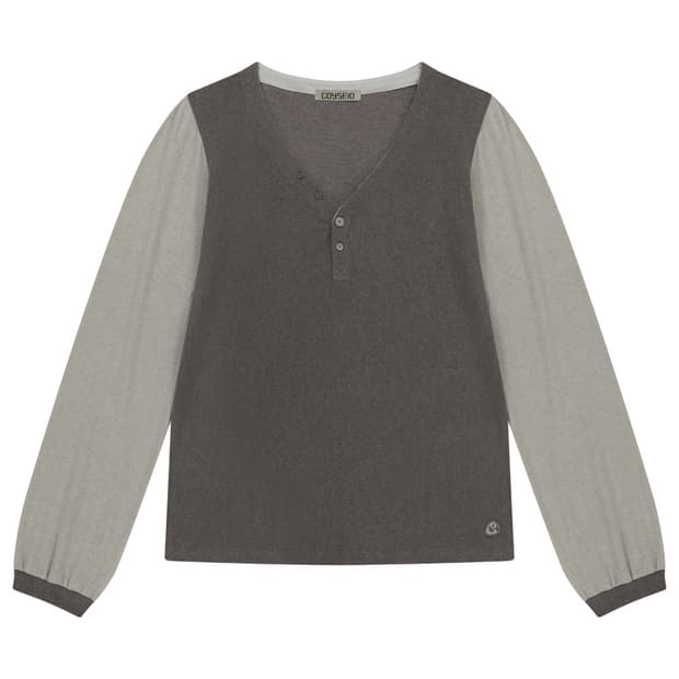 SNUG BUTTON LONGSLEEVES BROWN