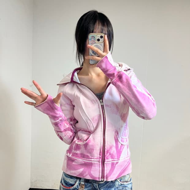 Lululemon Pink Tie-Dye Zip-Up Hoodie