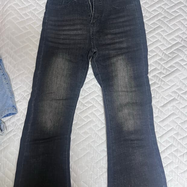 검정색 워싱 부트컷바지 판매