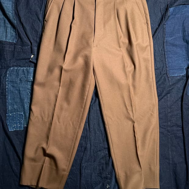 90-00's 일본 빈티지 울 블랜드 투턱 트라우저 32