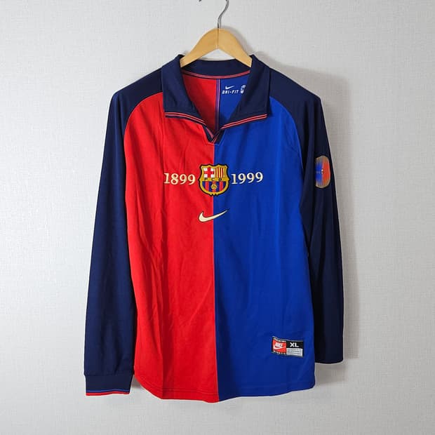 99-00 나이키 바르셀로나 100주년 히바우두 유니폼 져지 레플리카XL