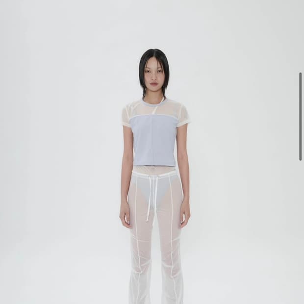 오호스  half sheer jersey 티셔츠