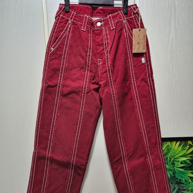(타임세일)(새상품) 트루릴리젼 레드 와이드 팬츠