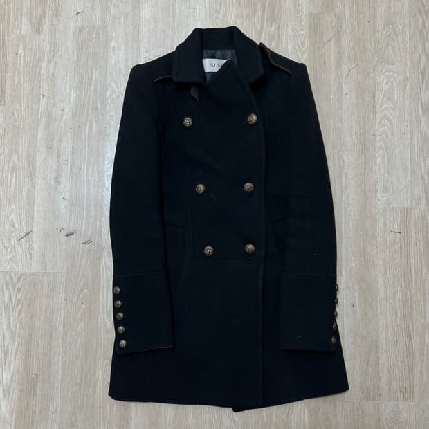 한섬 SJSJ 여성 모직 금장 더플코트 44-55 