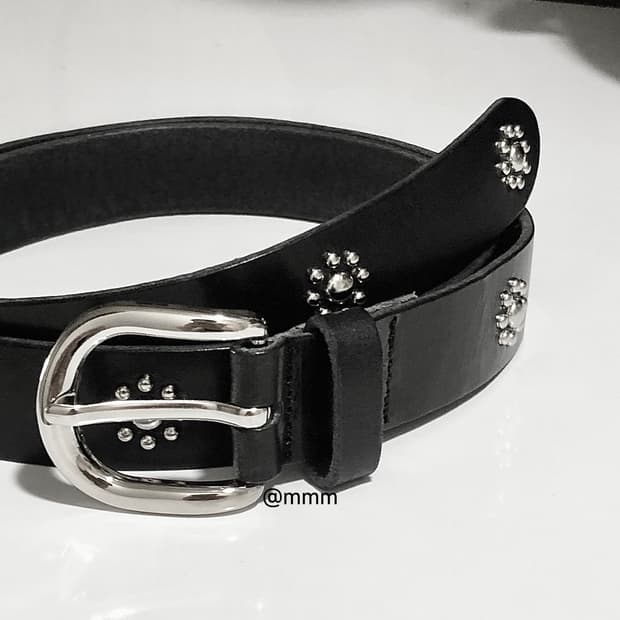 [Unisex] 플라워 스터드 리얼레더 벨트