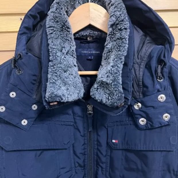 타미힐피거 남성 양털누빔다운패딩점퍼 L