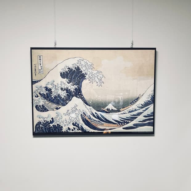 호쿠사이 ‘가나가와의 큰 파도’ 대형 액자 (85×60cm)