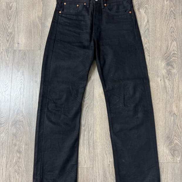 32/32 더블알엘 빈티지5포켓 블랙온블랙 데님