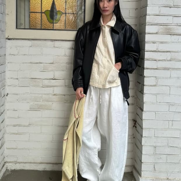 비아플레인 레더 블루종